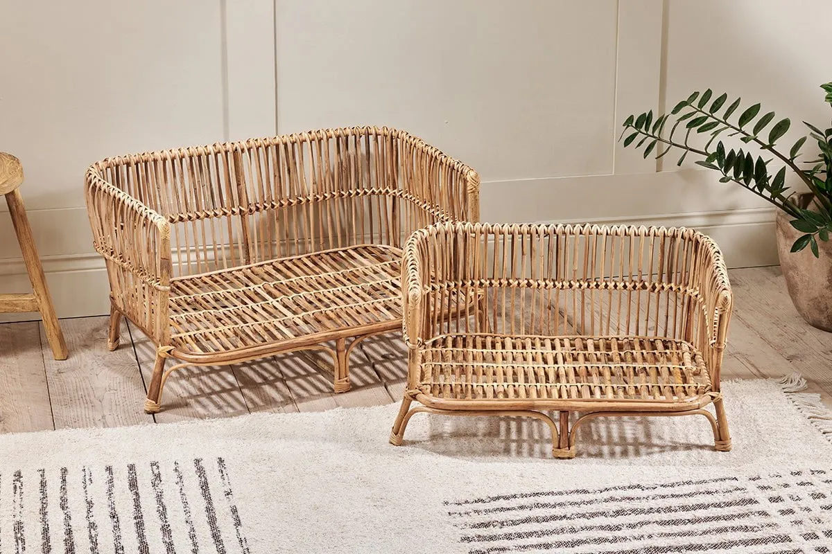 Tanvyk Rattan Pet Bed - Natural - Large