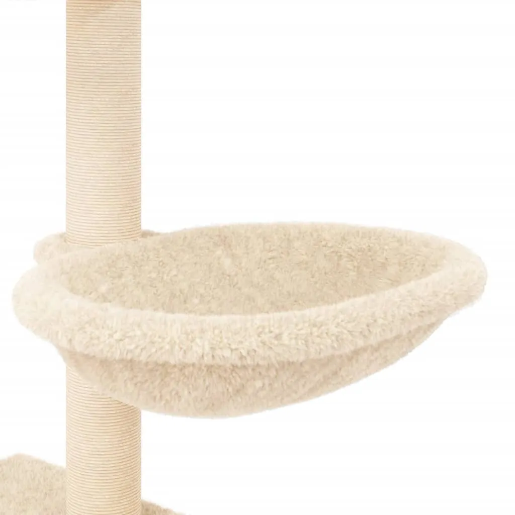 vidaXL Cat Tree with Sisal Scratching Posts Cream 117 cm