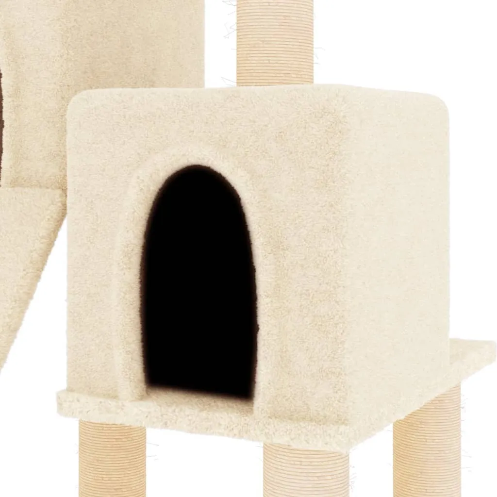 vidaXL Cat Tree with Sisal Scratching Posts Cream 82 cm